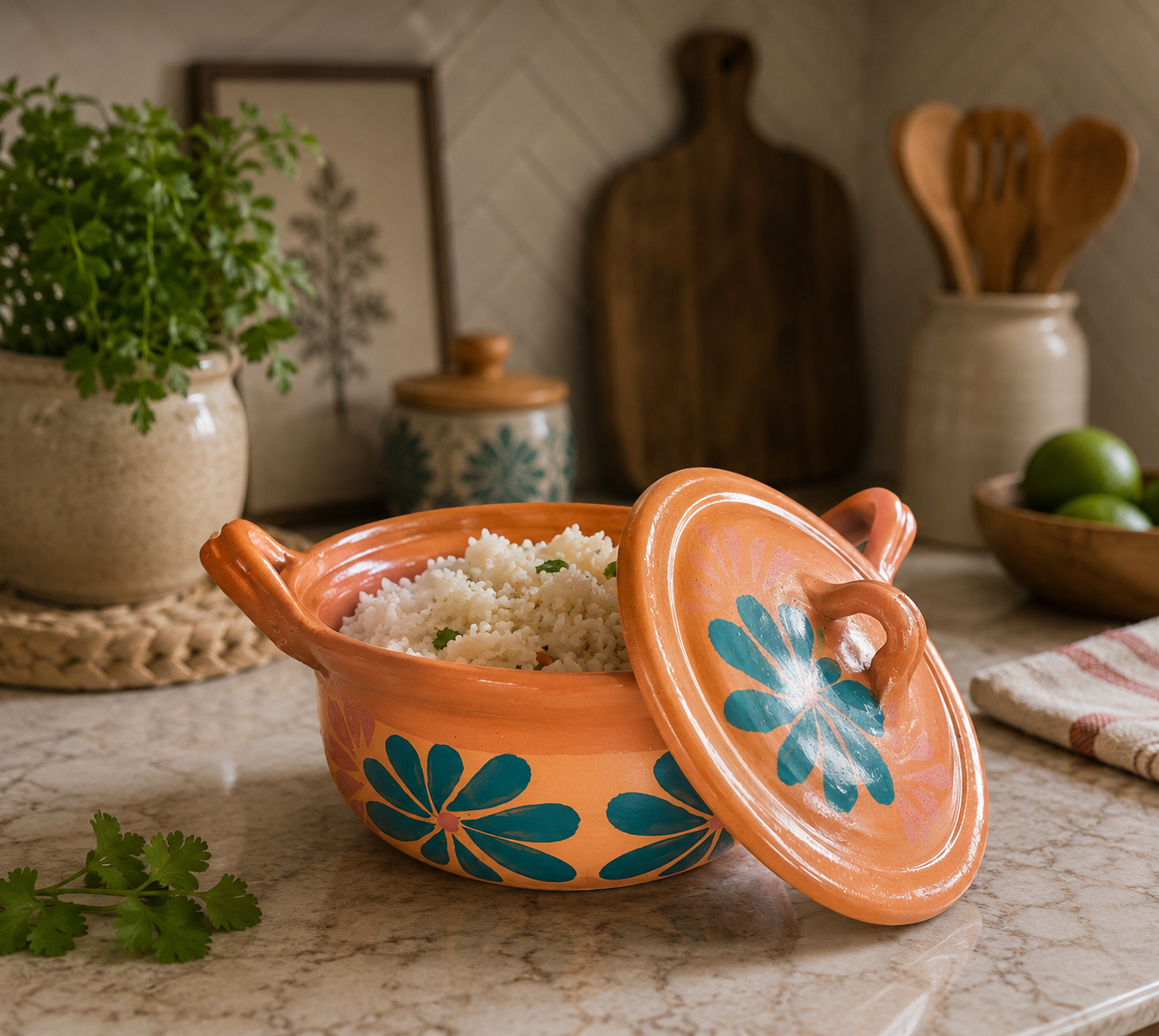 Casserole Dish with Lid | Clay Tortilla Warmer