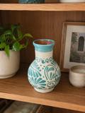 Handmade Talavera Style Ceramic Vase | Mexican Pottery Flower Vase