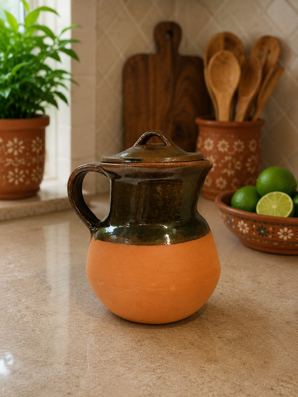 Handmade Mexican Coffee Pot | Rustic Clay Café de Olla