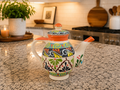 Hand Painted Talavera Style Coffee Pot | Mexican Pottery Tea Kettle | Coffee Lover Gifts