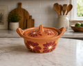 Handmade Mexican Cazuela with Lid | Terracotta Clay Serving Bowl