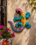 Handmade Talavera Gecko Wall Decor | Colorful Lizard Wall Art