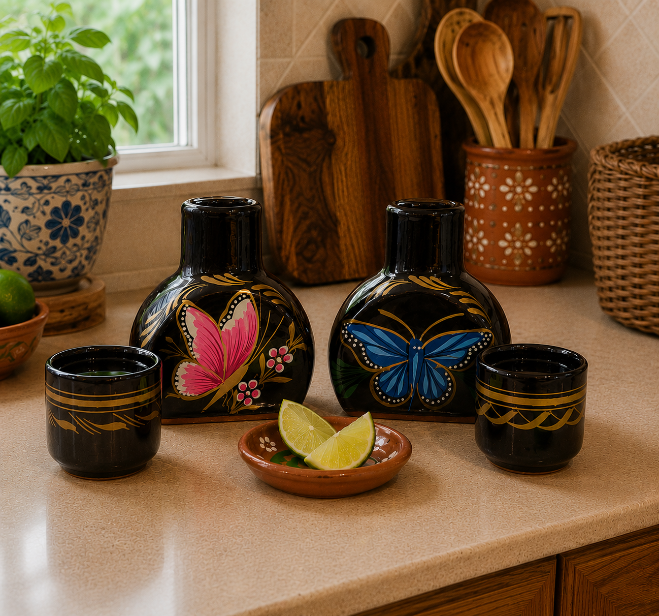 Handmade Mexican Tequila Decanter | Jug and Cup