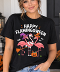 Happy Flamingoween T-Shirt, Halloween Flamingo Costume Tee, Spooky Pink Flamingo Shirt