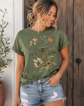 Dragonfly Wildflower Shirt | Botanical Nature Graphic Tee