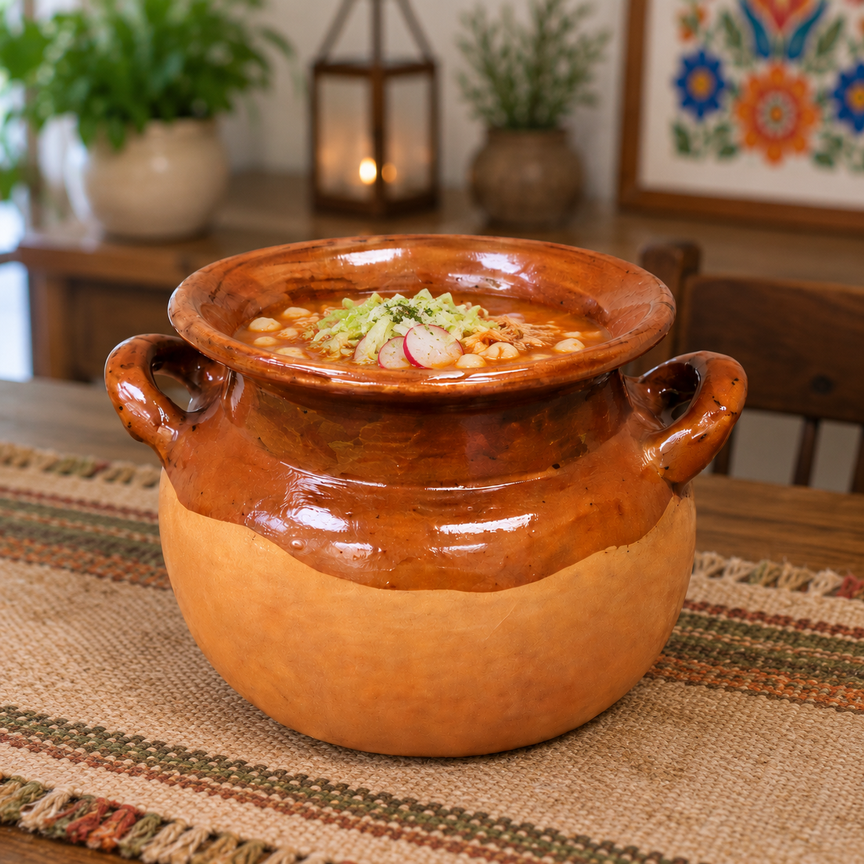 Handmade Mexican Pozole Pot | Rustic Clay Cazuela