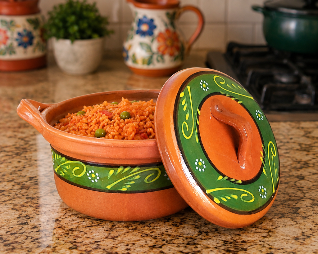 Handmade Mexican Clay Cazuela with Lid | Clay Casserole
