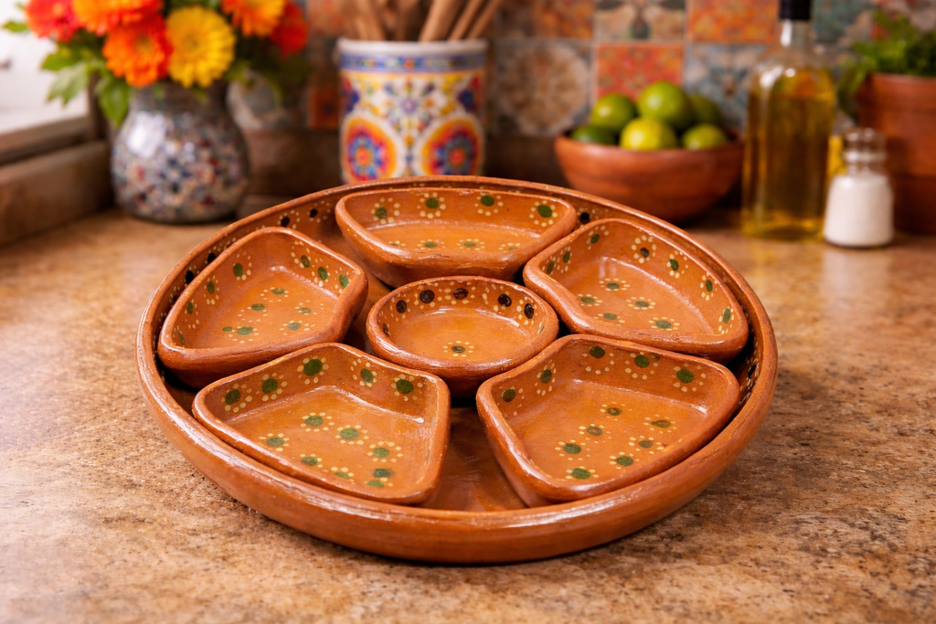 Handmade Mexican Appetizer Tray | 7 pcs Serving Tray