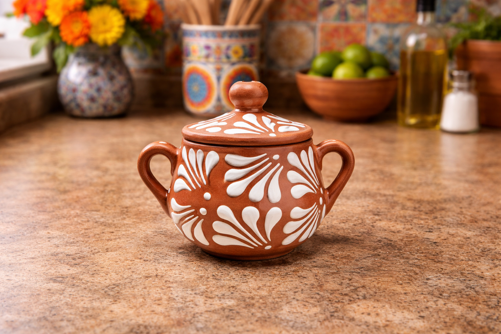 Clay Sugar Bowl | Talavera Style Azucarera