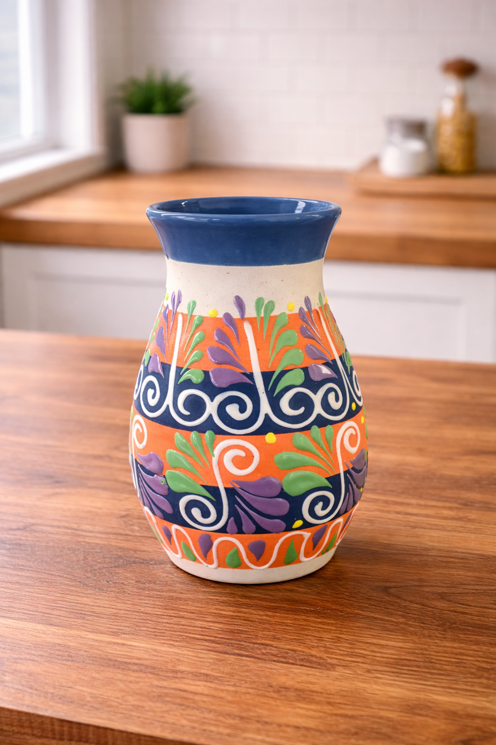 Mexican Pottery Flower Vase | Florero