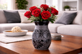Black Talavera Vase | Florero Boliche Talavera