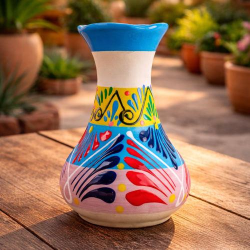 Colorful Talavera Style Ceramic Vase