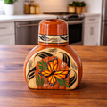 Ceramic Decanter Set with Cup | Tequilero Floreado