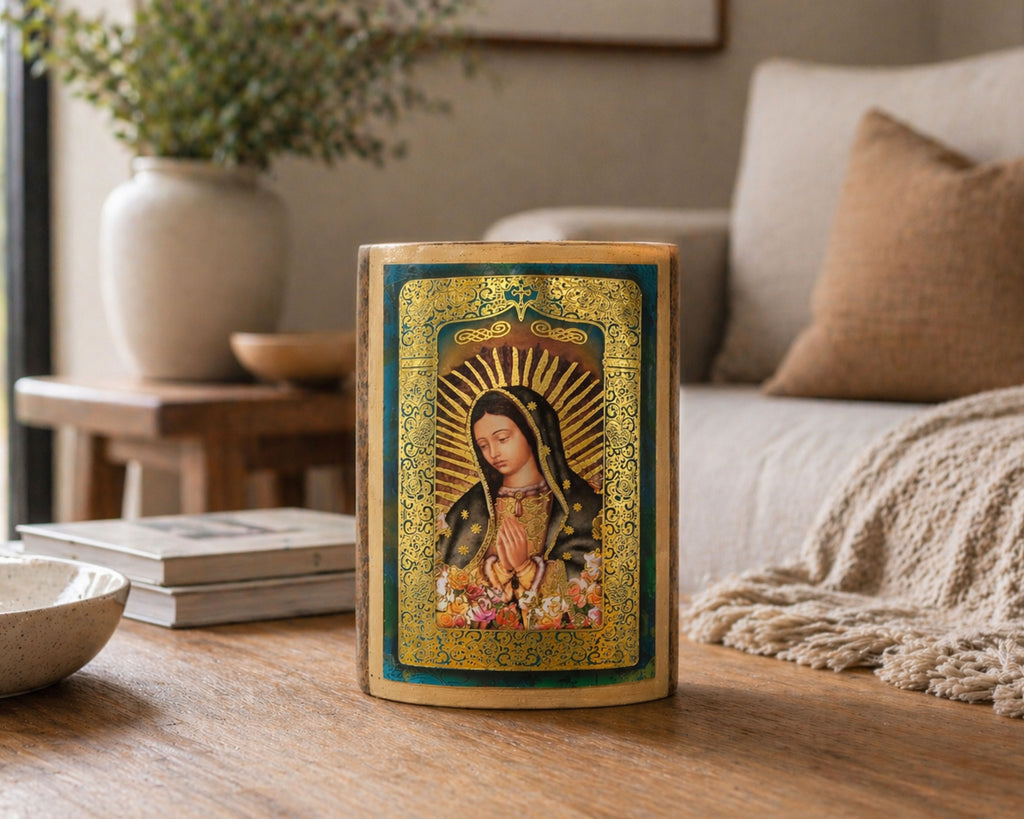 Minimalist Table Virgin Mary Candle