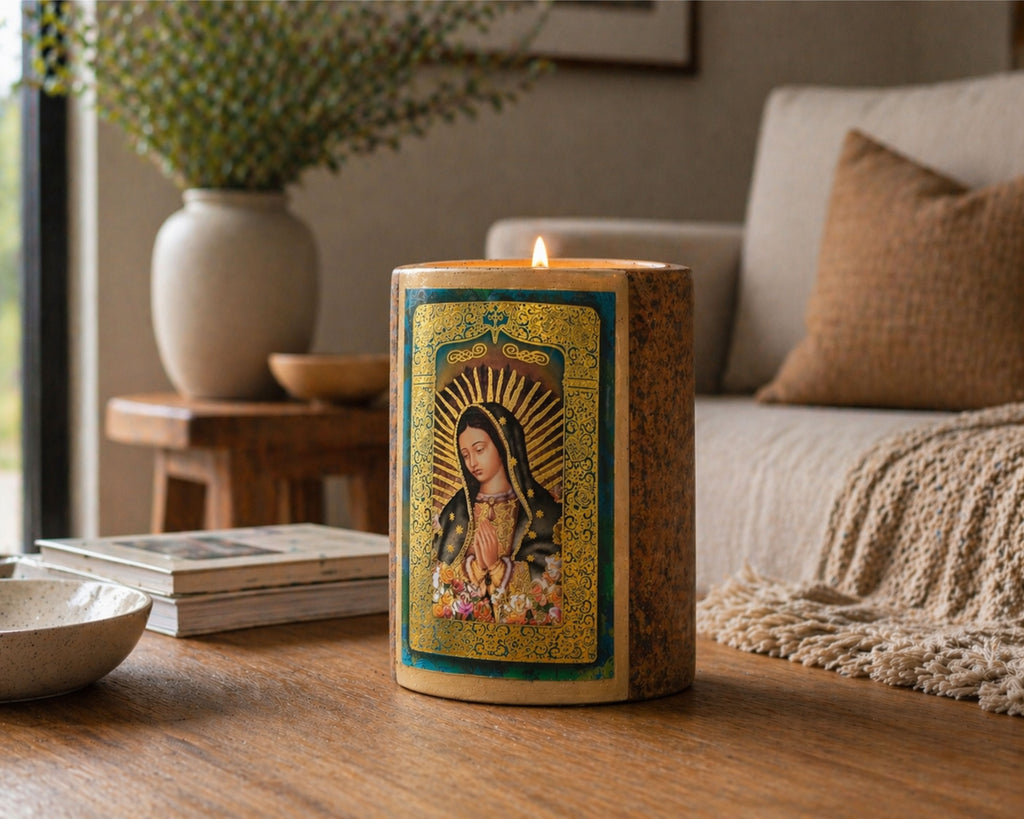 Minimalist Table Virgin Mary Candle