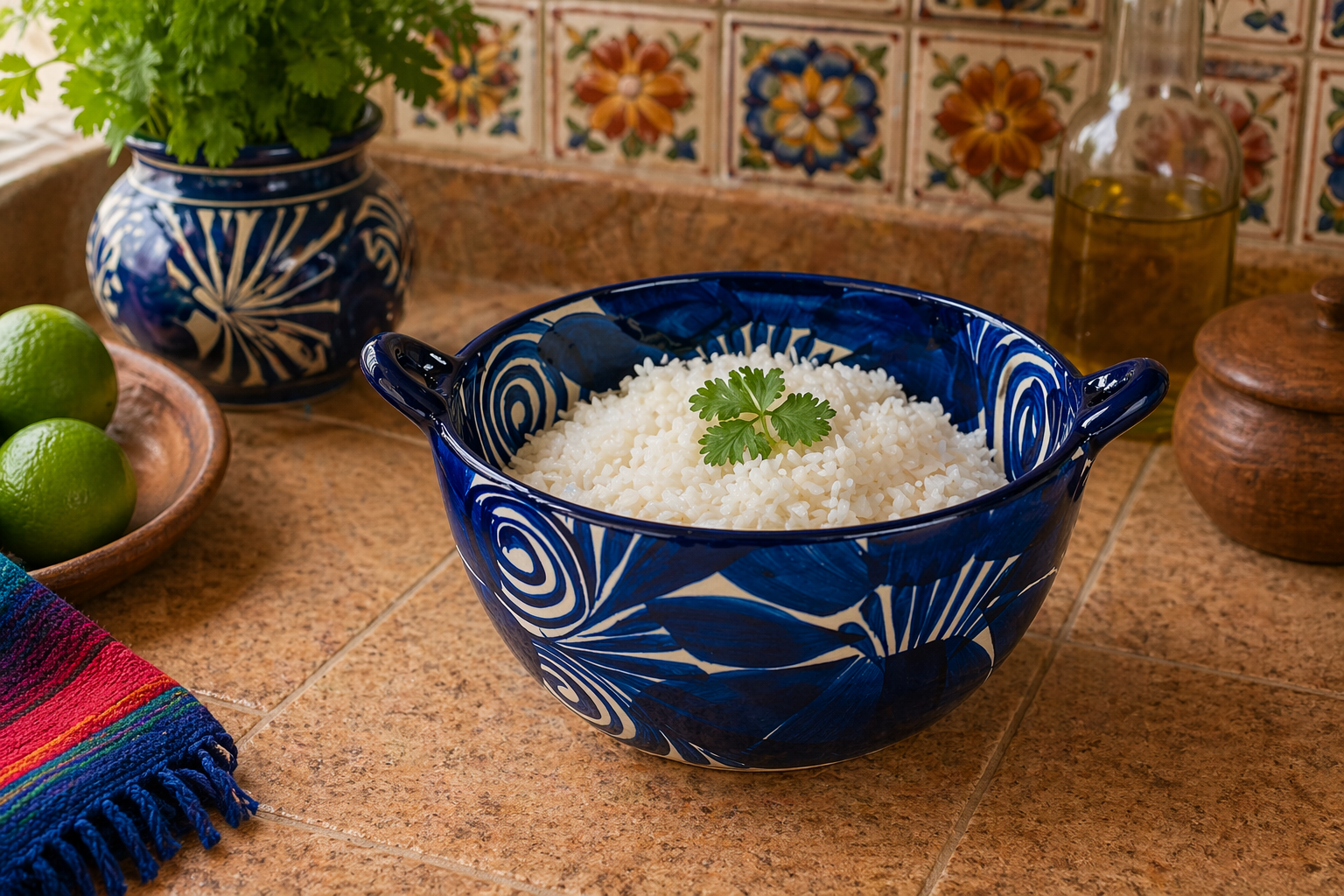 Talavera Bowl with Handles | Casuela Lisa