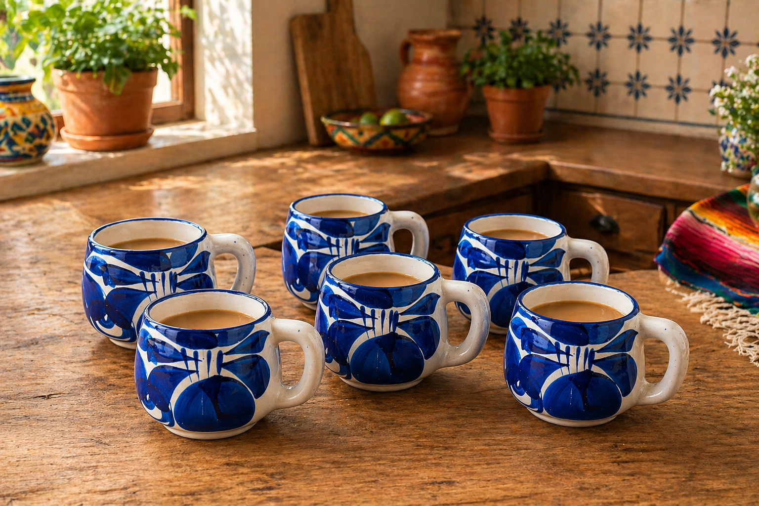 Jarrito Mugs Set of 6 | Blue Mugs | Unique Gift Ideas