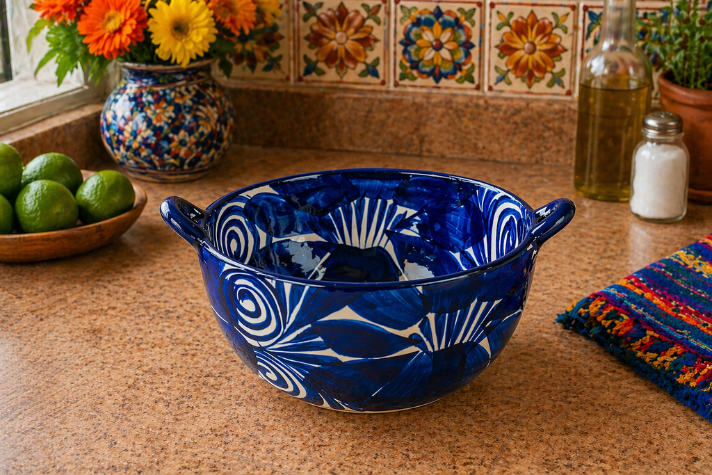 Talavera Bowl with Handles | Casuela Lisa
