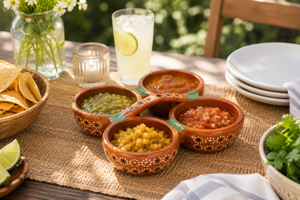 Handmade Mexican Salsa Serving 4 Sections