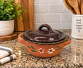 Handmade Mexican Clay Cazuela with Lid | Rustic Serving Bowl with Lid