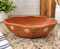 Handmade Mexican Terracotta Bowl, Large Clay Cazuela Serving Bowl, Traditional Mexican Pottery, Rustic Fruit Bowl Kitchen Decor