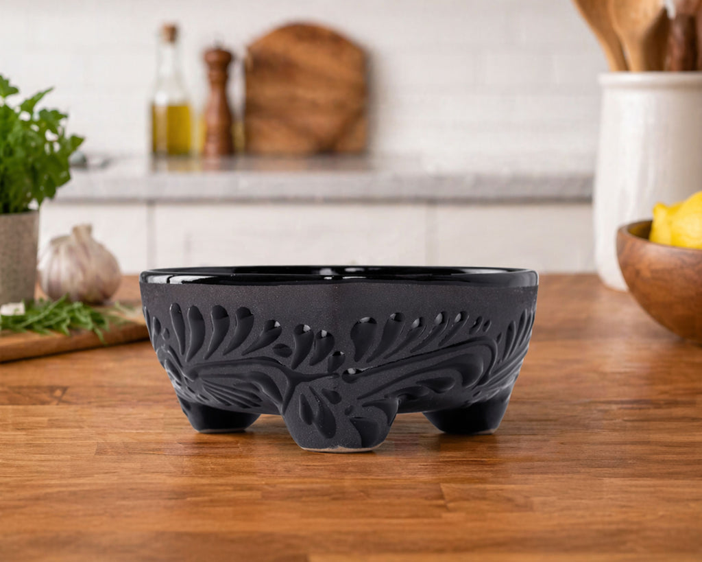 Talavera Black Terracotta Salsa Bowl