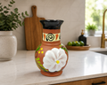 Handmade Floral Pottery Vase | Rustic Mexican Ceramic Vase