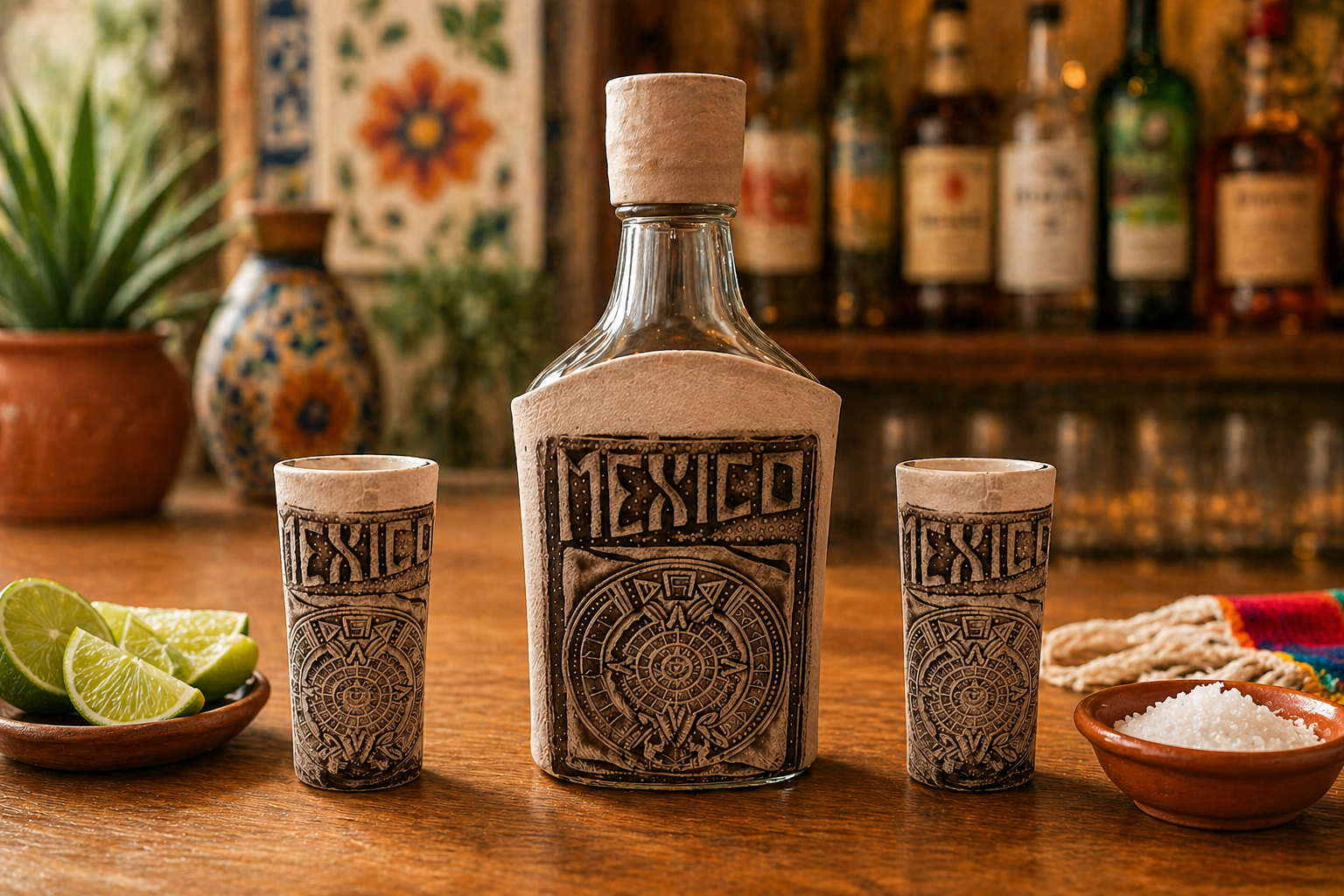 Tequila Decanter Set With 2 Shot Glasses