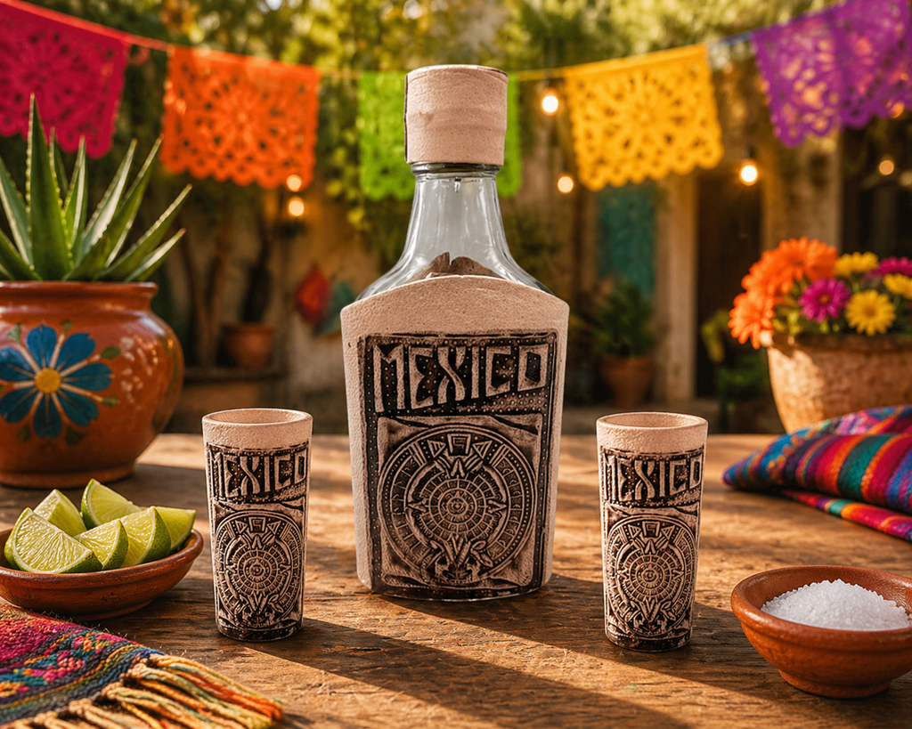 Tequila Decanter Set With 2 Shot Glasses