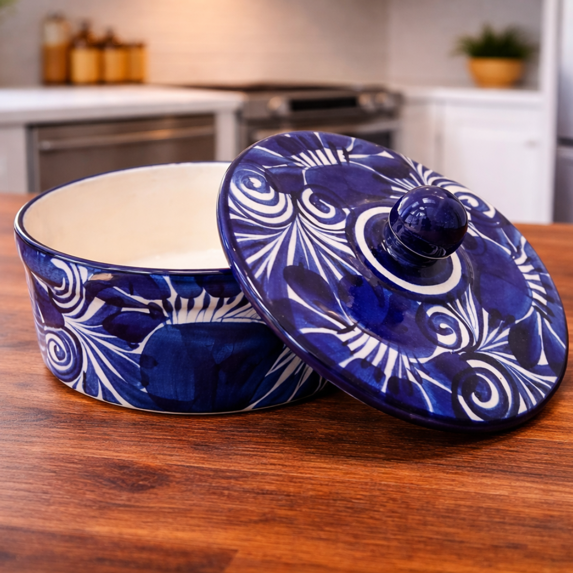 Handmade Tortillero with Lid | Tortillero - Col. Azul